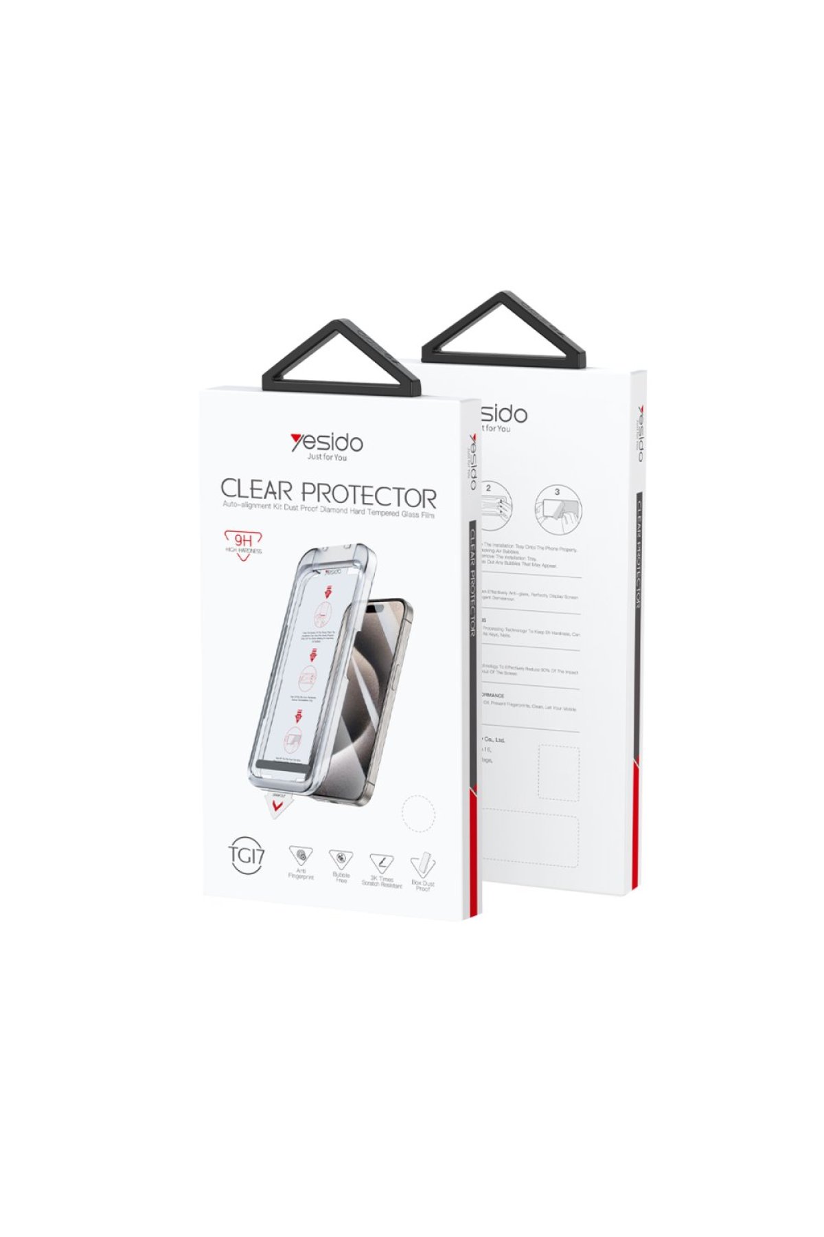 Yesido iPhone 16 Pro Yesido 5D Hayalet Cam Ekran Koruyucu - Siyah