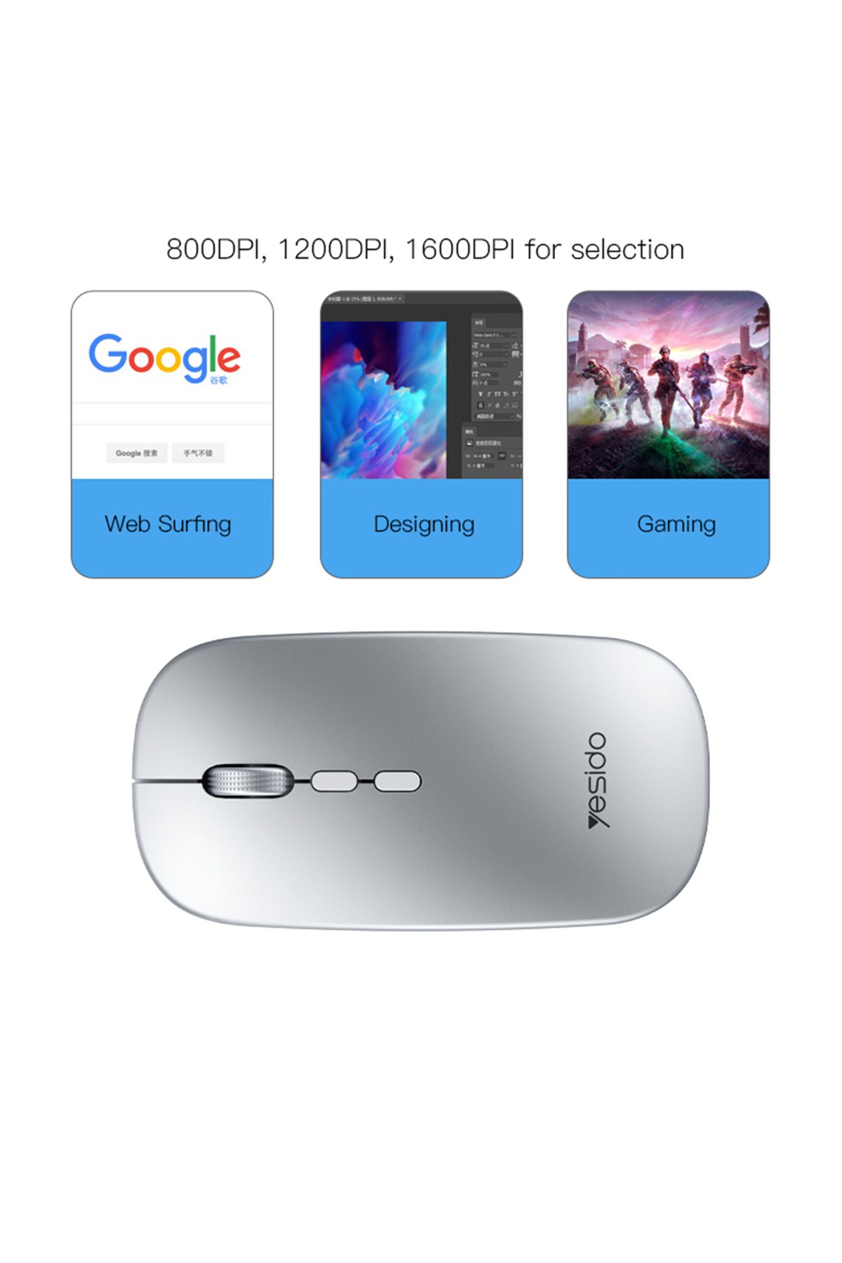 Yesido WB37 Cationic Kumaşlı 14 inç Laptop Çantası - Gri