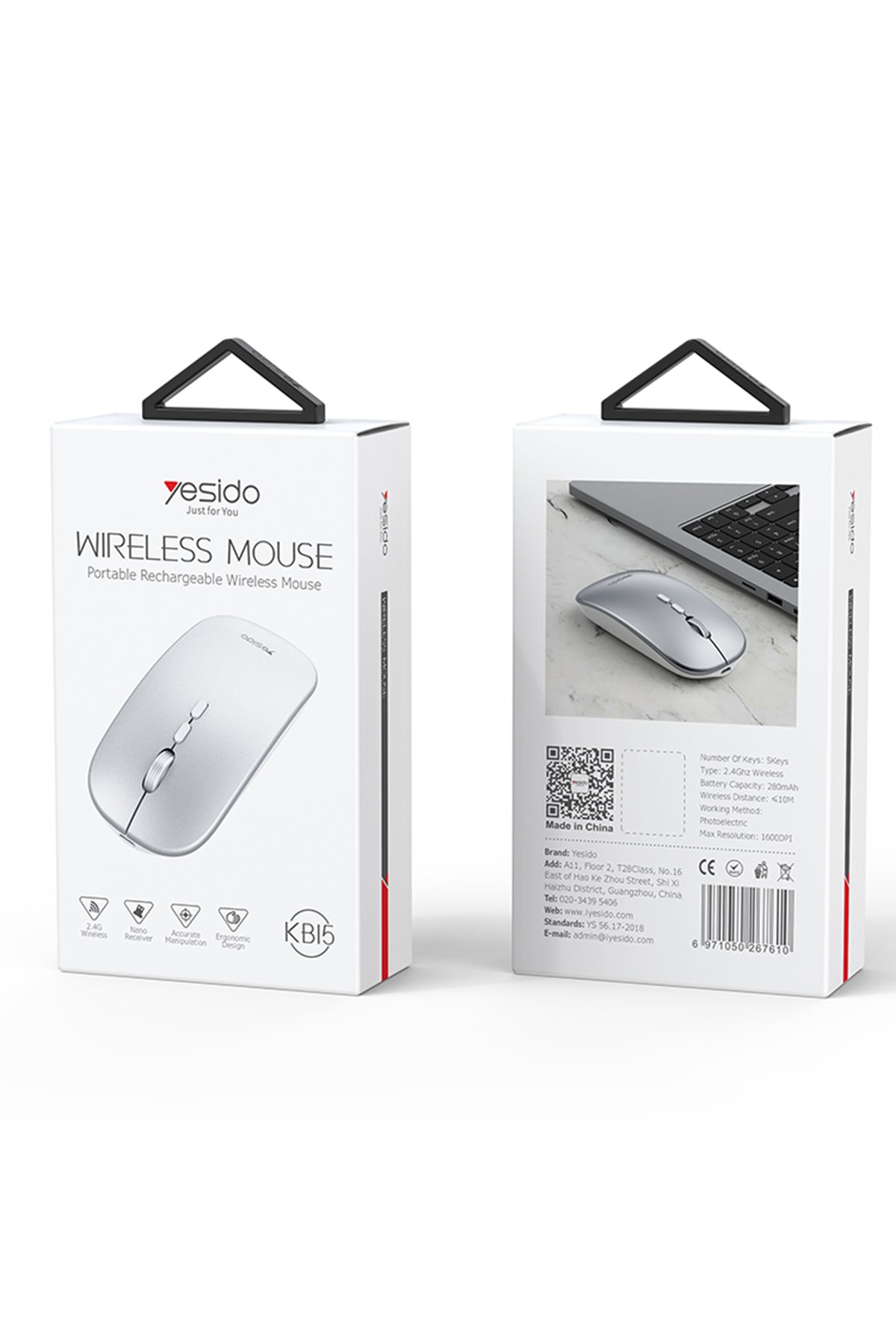 Yesido WB37 Cationic Kumaşlı 14 inç Laptop Çantası - Gri