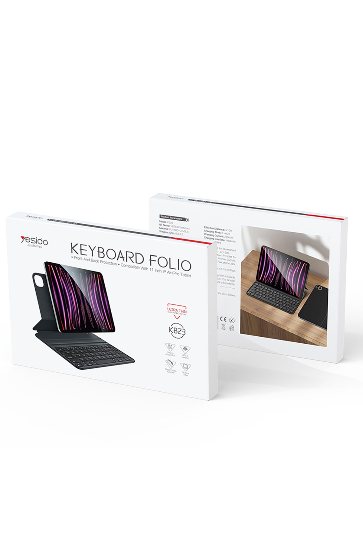 Yesido KB25 iPad Pro 11 (2020) Tecno Klavyeli Tablet Kılıfı - Siyah