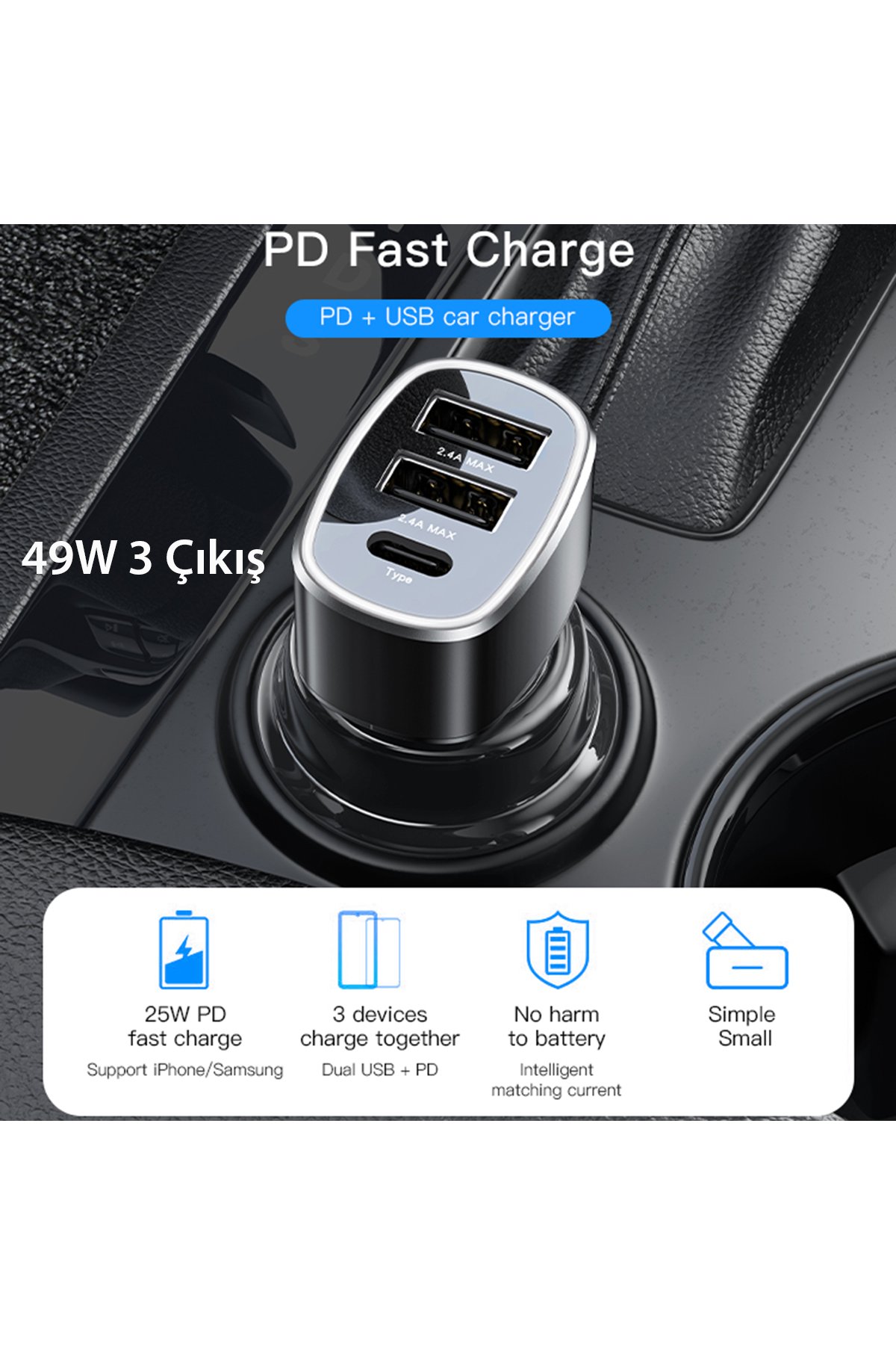 Yesido YP46 10.000 mAh 22.5W Dijital Göstergeli USB3.0 PD Hızlı Şarj Powerbank - Gri