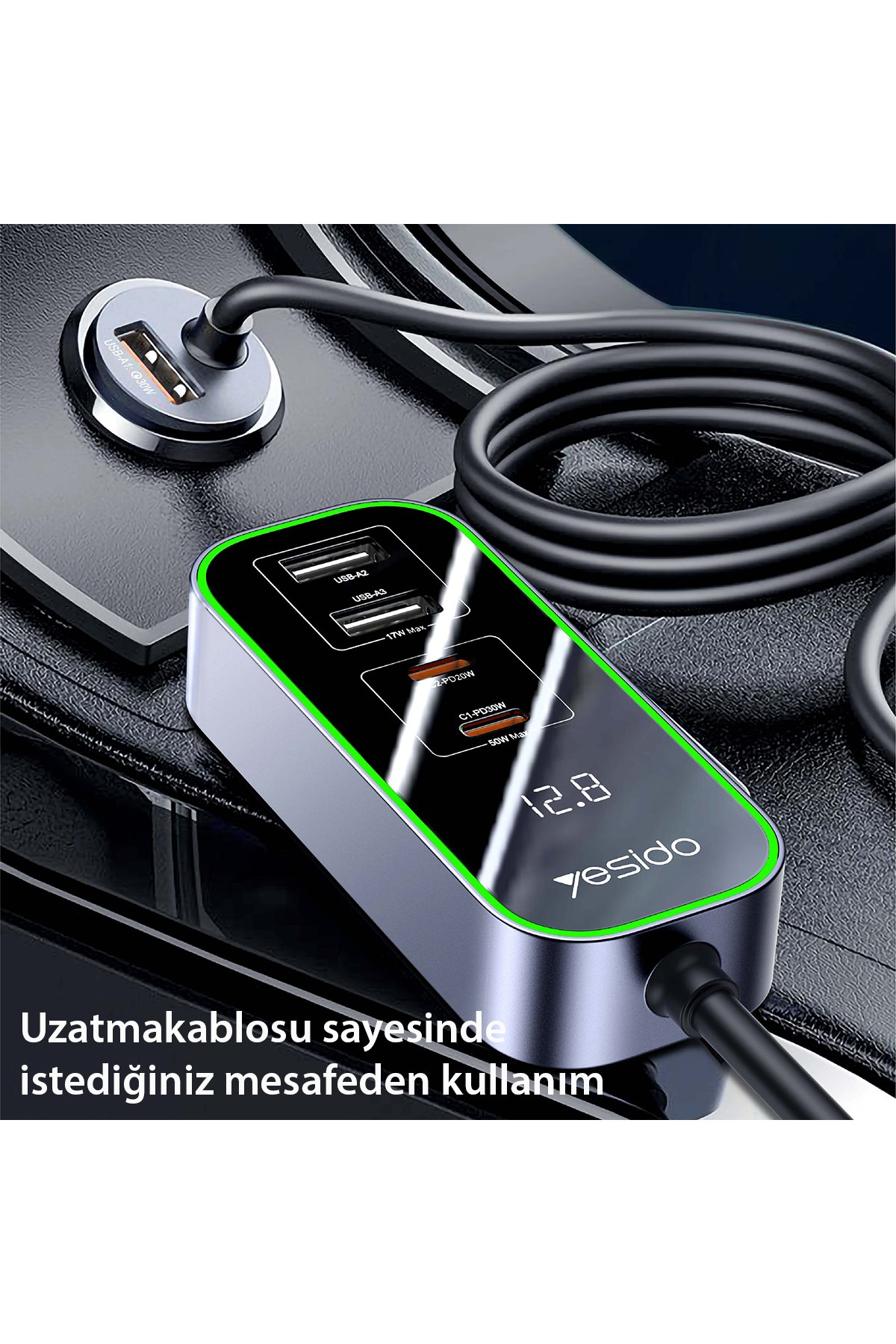 Yesido YF13 Led Işıklı Katlanabilir Ayaklı Masaüstü Soğutma Fanı - Beyaz