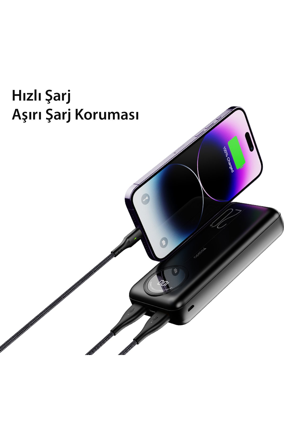 Yesido C306 Yapışkanlı 360 Derece Ayarlanabilir 15W Kablosuz Şarjlı Magsafe Araç Tutucu - Siyah
