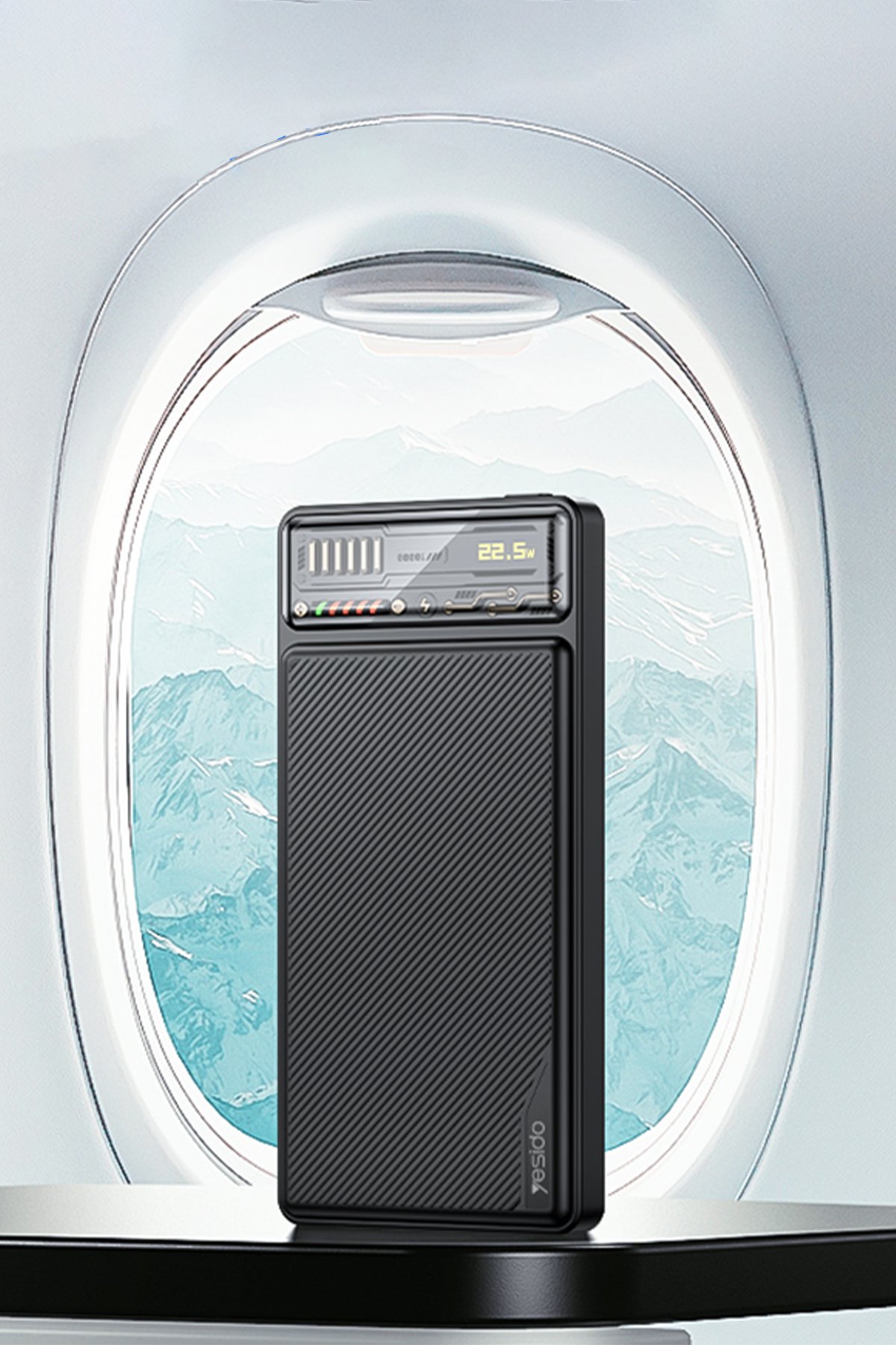 Yesido GS25 Lightning to Type-C 27W Dijital Ekranlı Dönüştürücü - Siyah