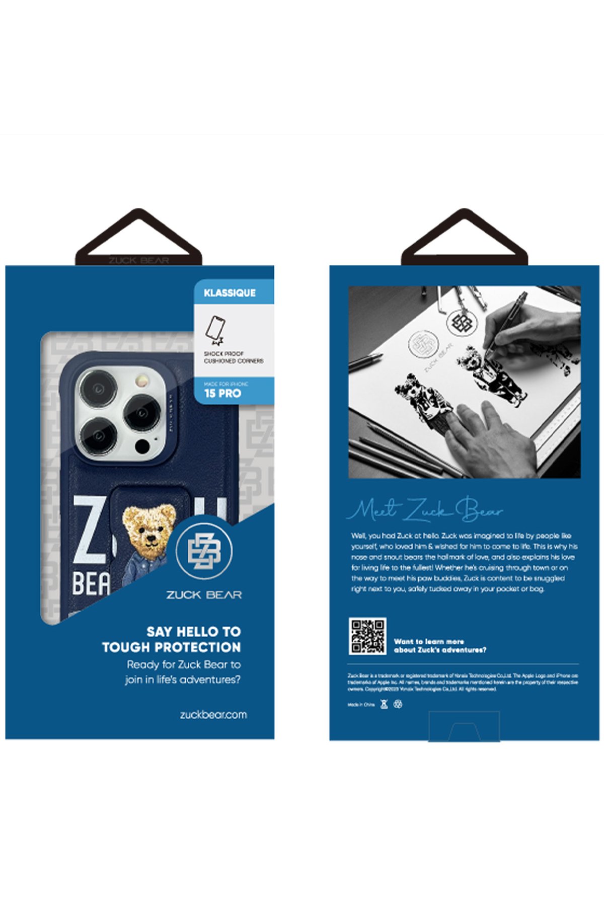 ZuckBear iPhone 15 Pro Paris Gentleman Kapak - Bag