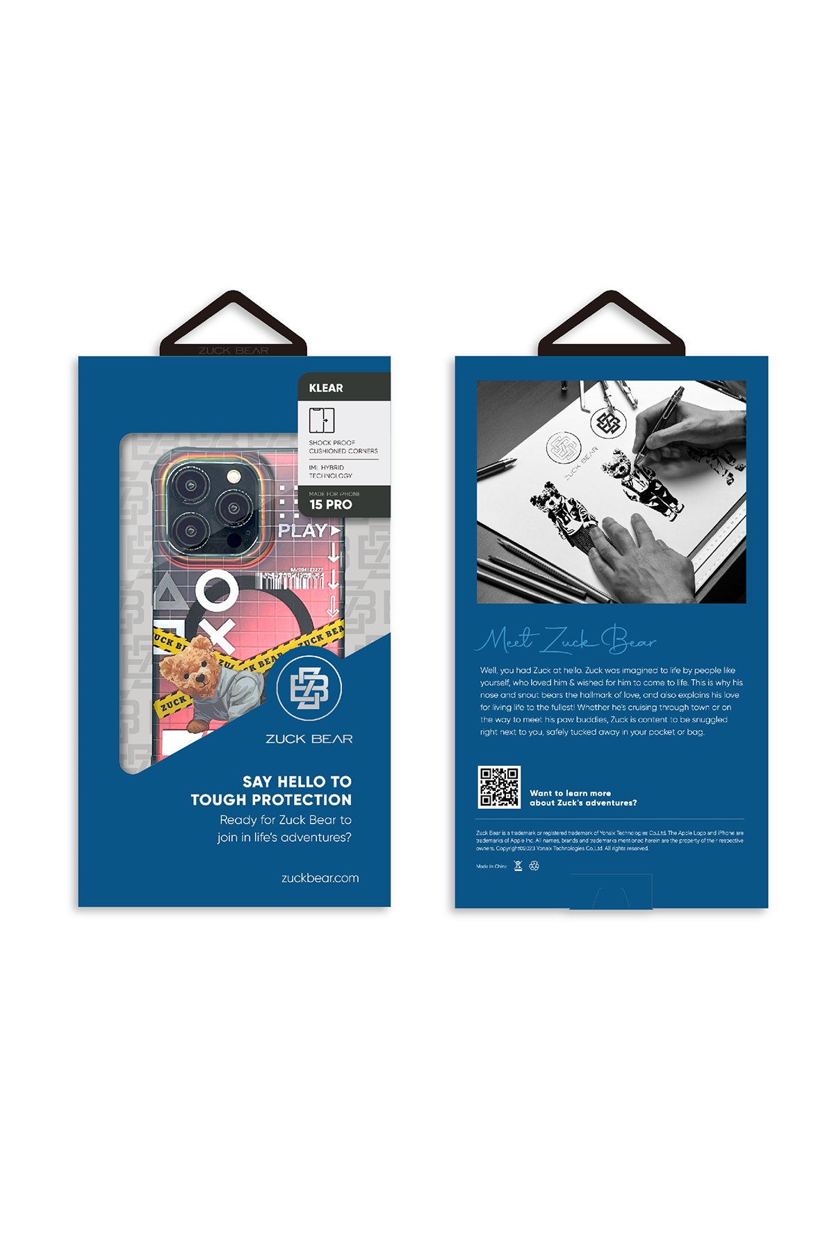 ZuckBear iPhone 15 Pro Max Claude Standlı Kapak - Lacivert