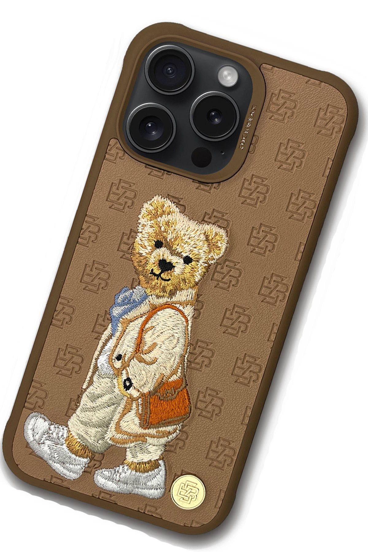 ZuckBear iPhone 15 Pro Max Claude Standlı Kapak - Kahverengi