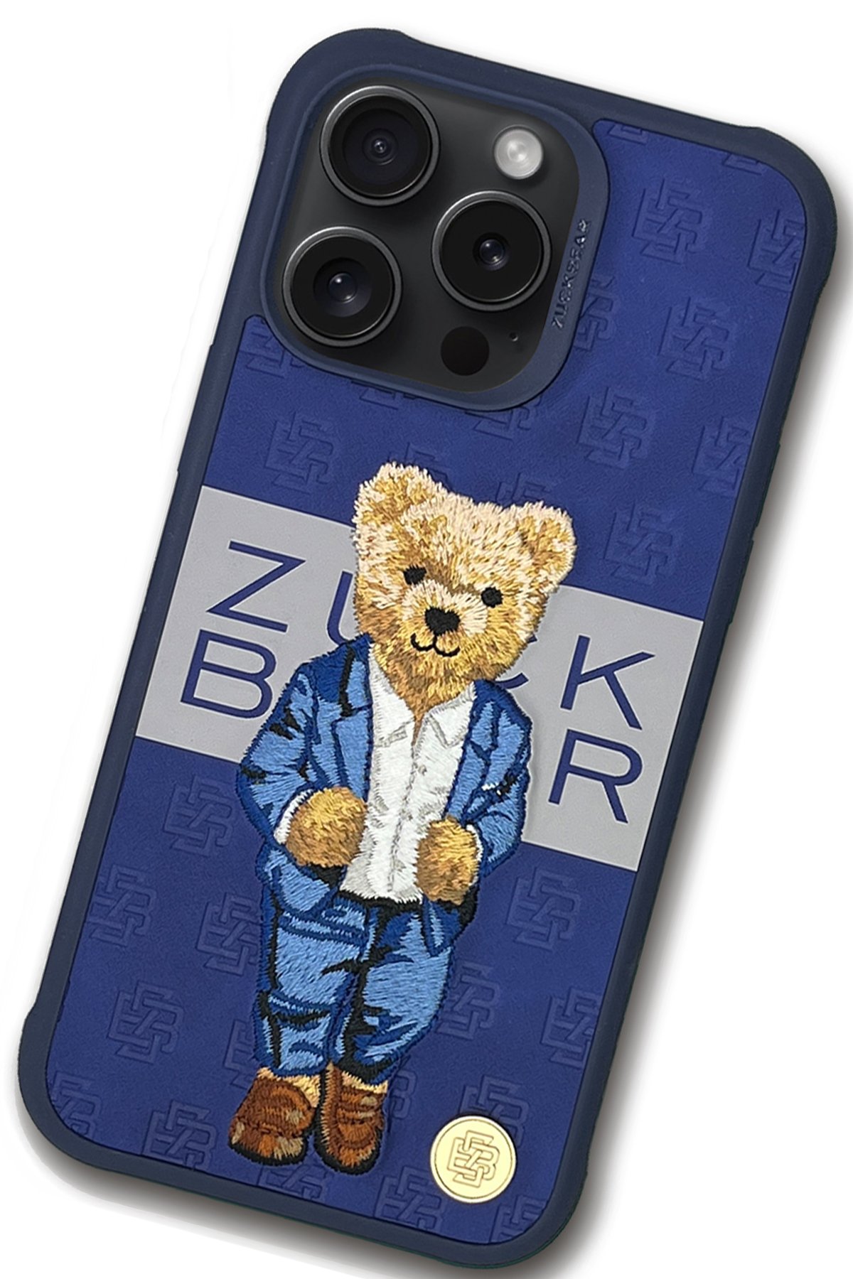 ZuckBear iPhone 15 Pro Max Claude Standlı Kapak - Lacivert