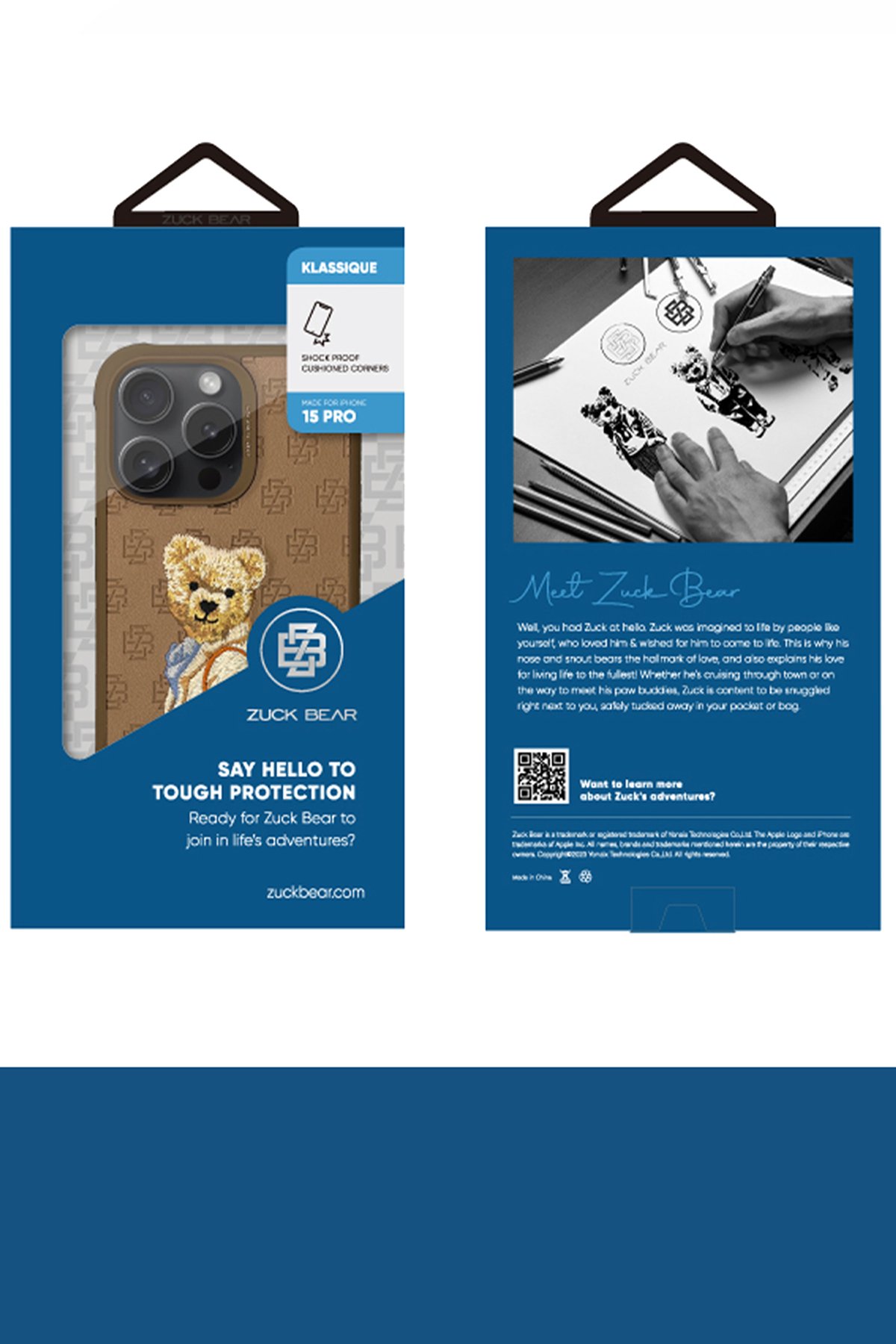 ZuckBear iPhone 15 Pro Max Claude Standlı Kapak - Lacivert